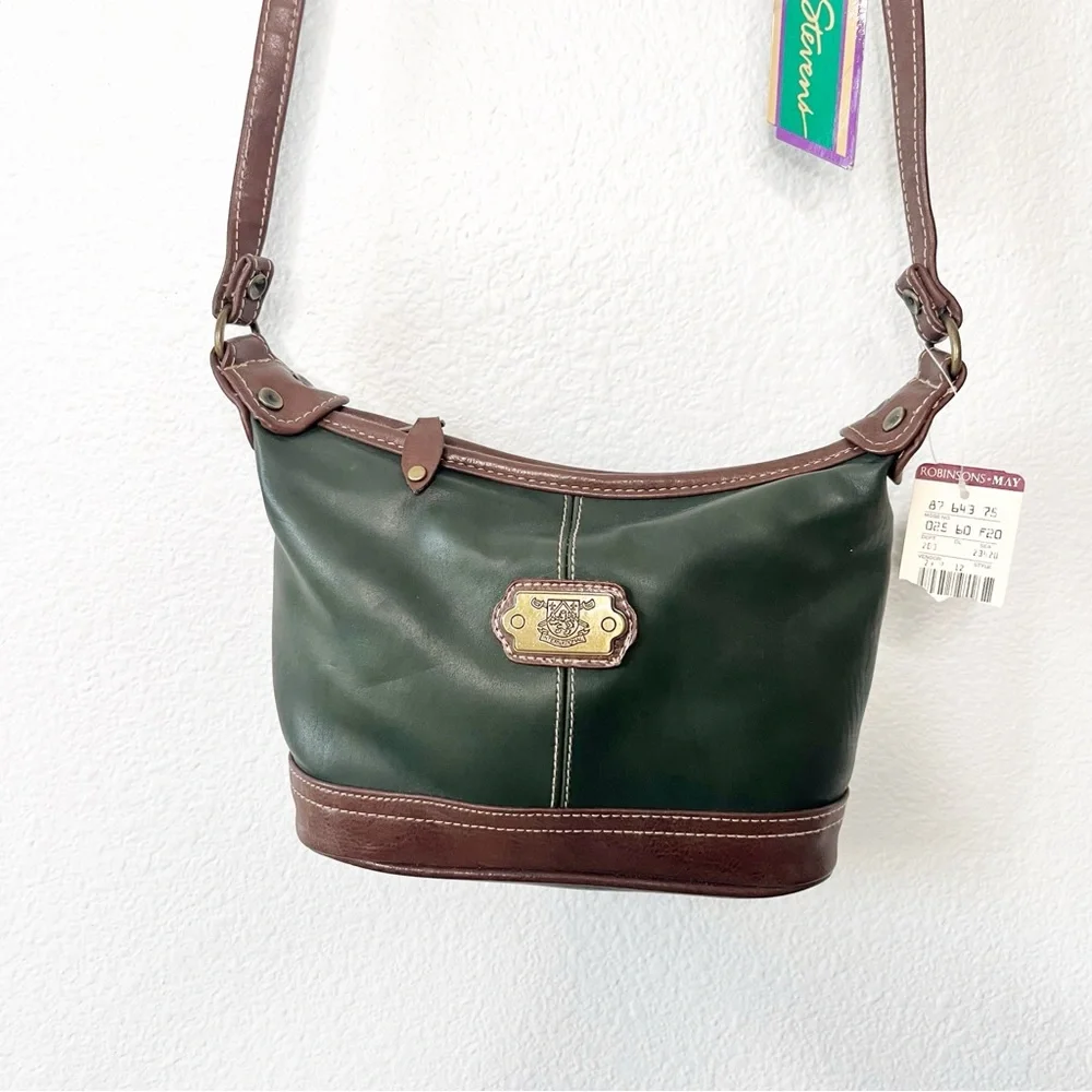 VTG Michael Stevens Y2K Small Retro Bag Crossbody Purse Green Brown Boho Grunge